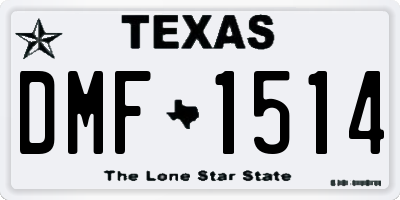 TX license plate DMF1514