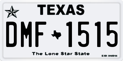 TX license plate DMF1515