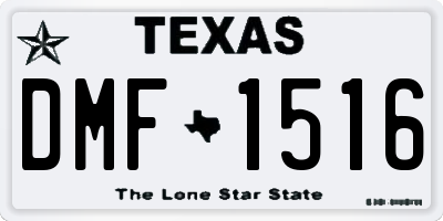 TX license plate DMF1516