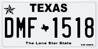 TX license plate DMF1518