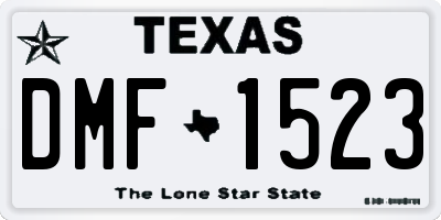 TX license plate DMF1523