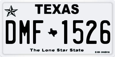TX license plate DMF1526