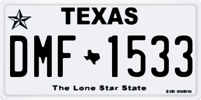 TX license plate DMF1533