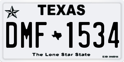 TX license plate DMF1534