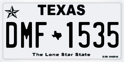 TX license plate DMF1535