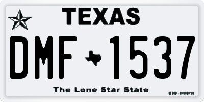 TX license plate DMF1537