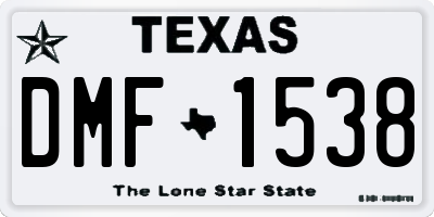 TX license plate DMF1538