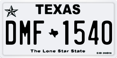 TX license plate DMF1540