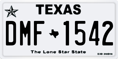 TX license plate DMF1542