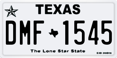 TX license plate DMF1545