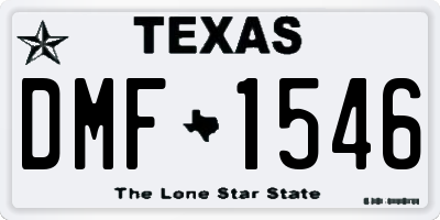 TX license plate DMF1546