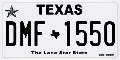 TX license plate DMF1550