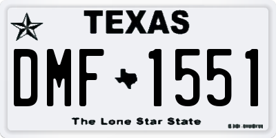 TX license plate DMF1551