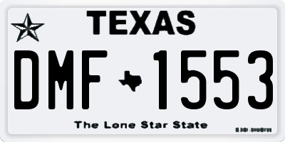 TX license plate DMF1553