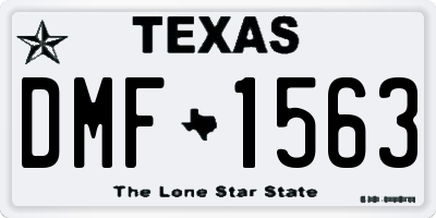 TX license plate DMF1563