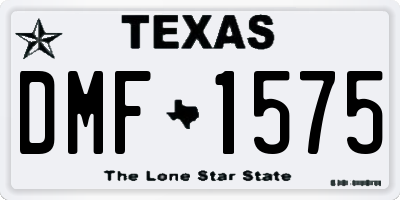 TX license plate DMF1575