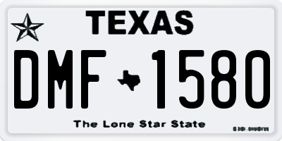 TX license plate DMF1580