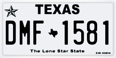 TX license plate DMF1581