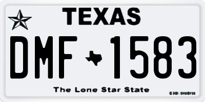 TX license plate DMF1583