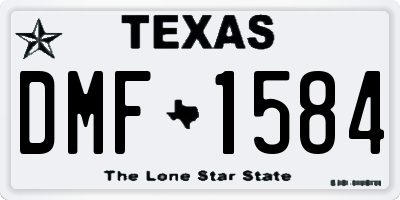 TX license plate DMF1584