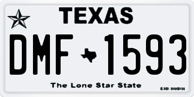 TX license plate DMF1593