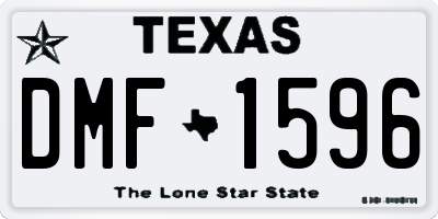 TX license plate DMF1596