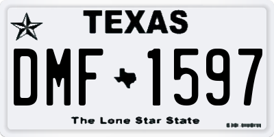 TX license plate DMF1597