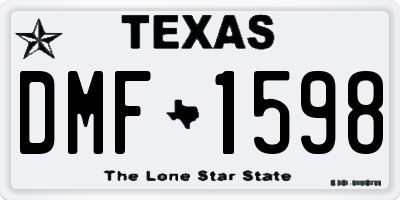 TX license plate DMF1598
