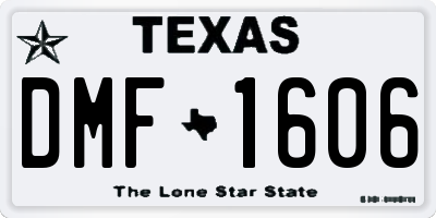 TX license plate DMF1606