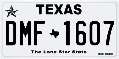 TX license plate DMF1607