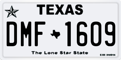 TX license plate DMF1609