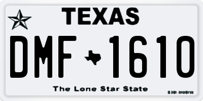 TX license plate DMF1610