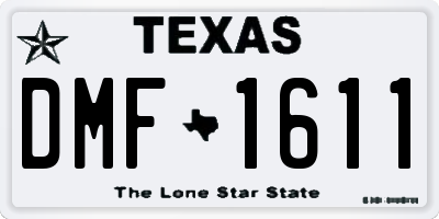 TX license plate DMF1611