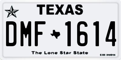 TX license plate DMF1614