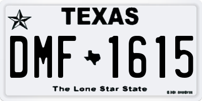 TX license plate DMF1615