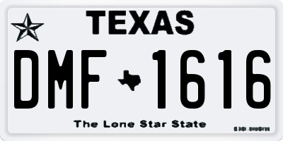 TX license plate DMF1616