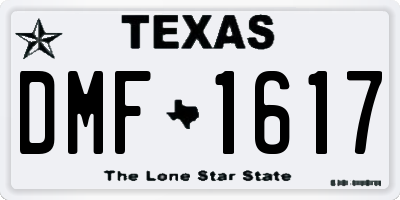 TX license plate DMF1617