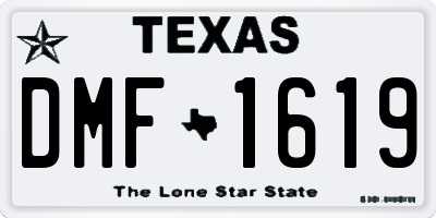 TX license plate DMF1619