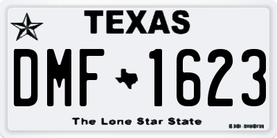 TX license plate DMF1623