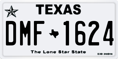 TX license plate DMF1624