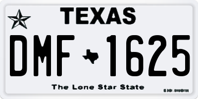 TX license plate DMF1625