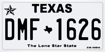 TX license plate DMF1626