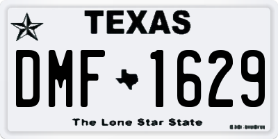 TX license plate DMF1629