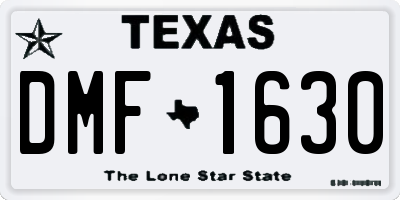 TX license plate DMF1630