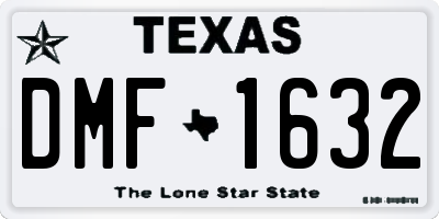 TX license plate DMF1632