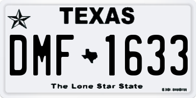 TX license plate DMF1633