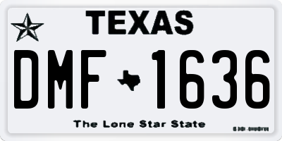 TX license plate DMF1636