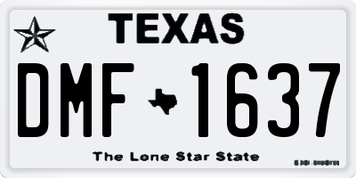 TX license plate DMF1637