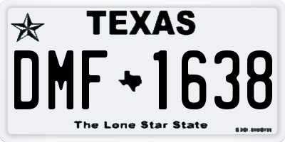 TX license plate DMF1638