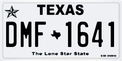 TX license plate DMF1641